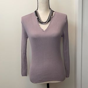 V-Neck Silk Fitted Sweater